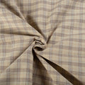 Cream, Brown and White Check Cotton